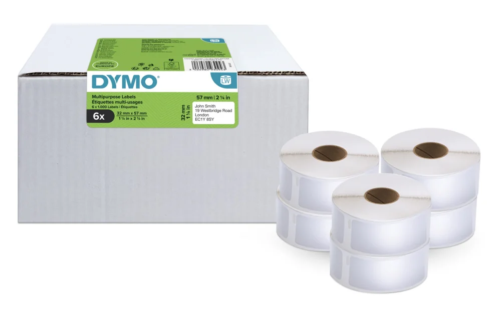 Ověřený Dymo LabelWriter štítky 57 x 32mm, 6x1000ks, 2093094