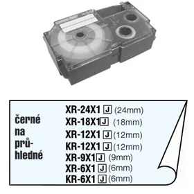 Casio páska XR 6 X1 černá na průhledné Kup Teď