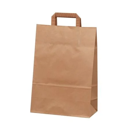 Nejlepší Volba Tašky papírové plochá ucha - hnědá / 230 x 100 x 320 mm