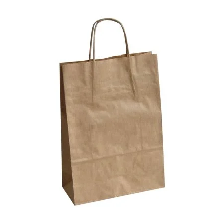 Tašky papírové kroucená ucha - hnědá / 230 x 100 x 320 mm Tovární Cena