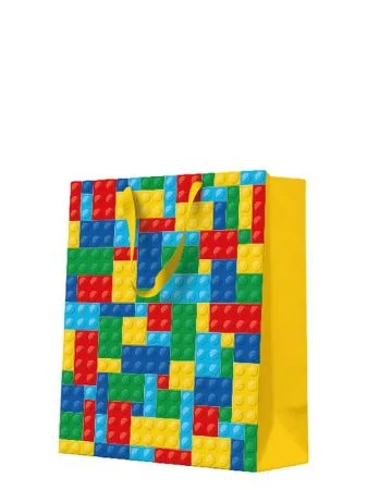 Sleva Papírová taška PAW střední Colorful Bricks ,balení 5 ks