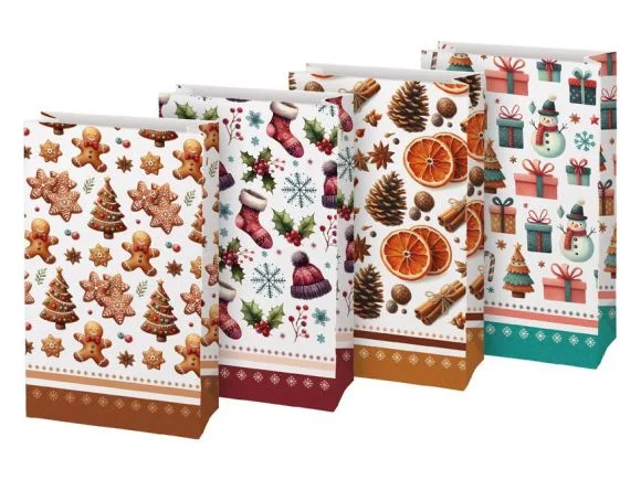 Nejprodávanější sáček papírový vánoční KRAFT 3 10x18x6cm mix 5252802