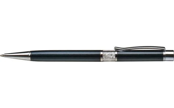 Kuličkové pero SWAROVSKI® Crystals, černá, bílé krystaly ve střední části pera, ART CRYSTELLA® 1805X Poslední Šance