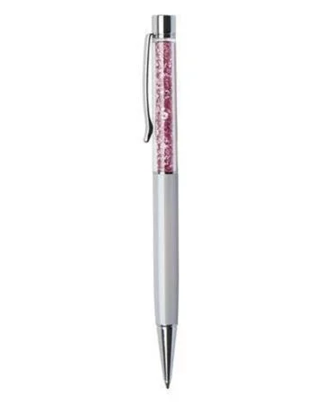 Kuličkové pero SWAROVSKI® Crystals, krémově bílá, růžové krystaly v horní části pera, 14 cm, ART CRY Aktuální