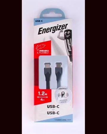 Ihned K Objednání USB kabel, černá, USB-C - USB-C, 1,2 m, ENERGIZER 3492548231690
