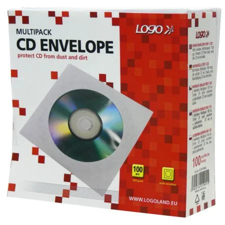 Aktuální Obálky na CD / DVD - 100 ks / bílá / s okénkem
