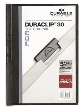 Desky s rychlovazačem DURACLIP® 30, černá, s klipem, A4, DURABLE Koupit Online