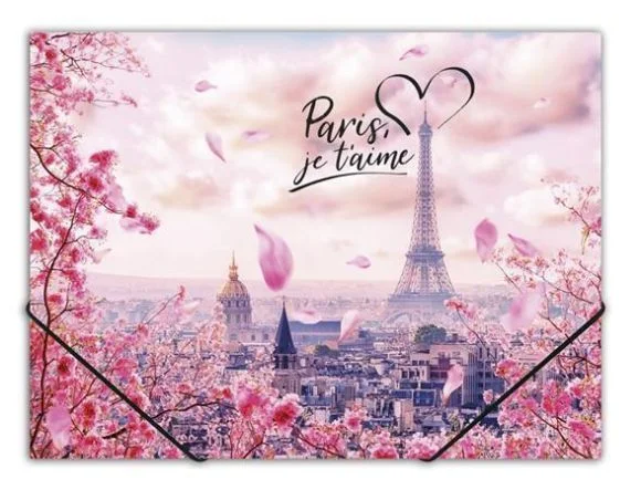 Ihned K Objednání Desky s gumičkou Take me to Paris, A4, 15 mm, PP, PANTA PLAST