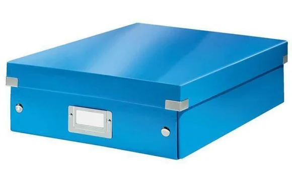 Víkendová Akce Organizační krabice Click&Store, modrá, velikost M, lesklá, laminovaný karton, LEITZ