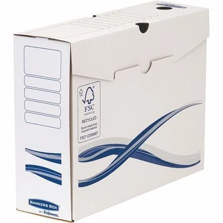 Rychlé Dodání Archivační box Bankers Box Basic, modro-bílá, A4+, 100 mm, FELLOWES ,balení 10 ks