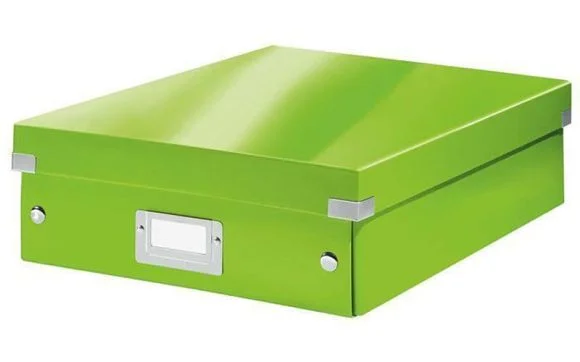 Krabice Click&Store, zelená, vel. M, PP/ karton, organizér, lesklá, LEITZ Jen Po Omezenou Doba