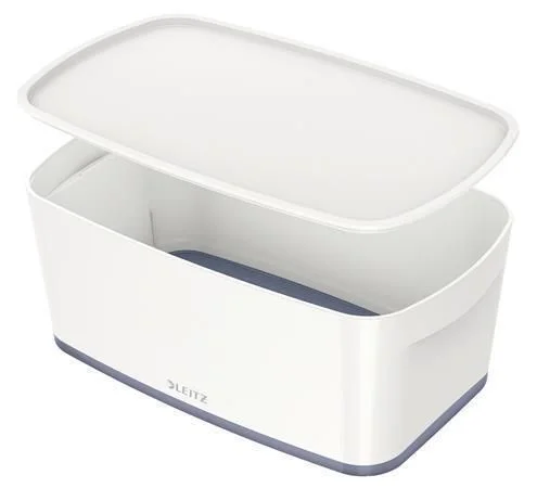 Úložný box s víkem MyBox, bílá-šedá, malý, LEITZ Přímo Od Výrobce
