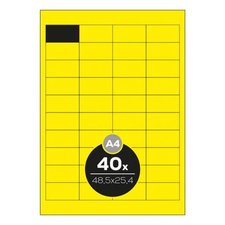Aktuální Etikety PRINT A4 / 100 ks, 48,5x25,4 - 40 etiket, žluté