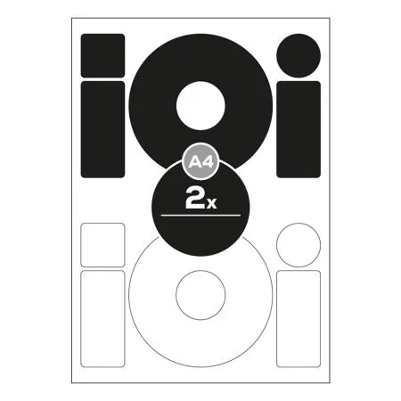 Etikety PRINT A4 / 100 ks, CD - 2 etikety, bílé Nízká Cena