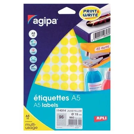 Expresní Doručení Etikety PRINT kruh 8 žluté 294 etiket / A5