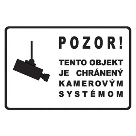 Finální Výprodej Etikety Info - Objekt chráněn kamerou 200x135 mm