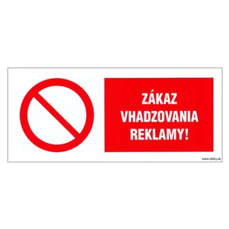 Etikety Info - Zákaz vhazování reklamy 262x115 mm Akce