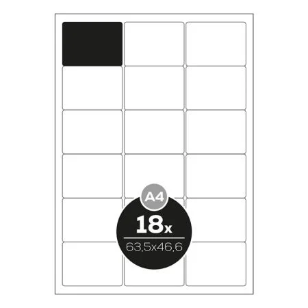 Kup Teď Etikety Top Stick A4/100 ks, 63,5x46,6 mm - 18 etiket, bílé