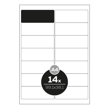Autentický Etikety Top Stick A4/100 ks, 99,1x38,1 mm - 14 etiket, bílé