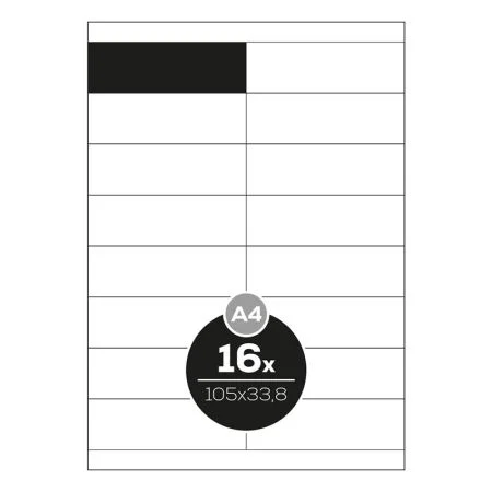 Sleva Etikety Top Stick A4/100 ks, 105x33,8 mm - 16 etiket, bílé