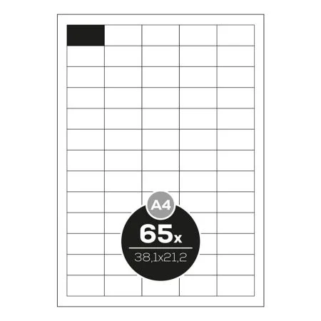 Etikety PRINT A4/100 ks, 38,1x21,2 -65 etikiet, biele Originální