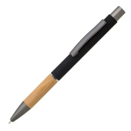 Kuličkové pero DORIO SOFT bambus/kov, hrot 0,5 mm - černá Nejlepší Volba