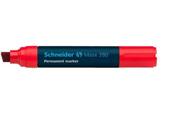 Permanentní popisovač Maxx 280, červená, 4-12mm, klínový hrot, SCHNEIDER Nová Kolekce