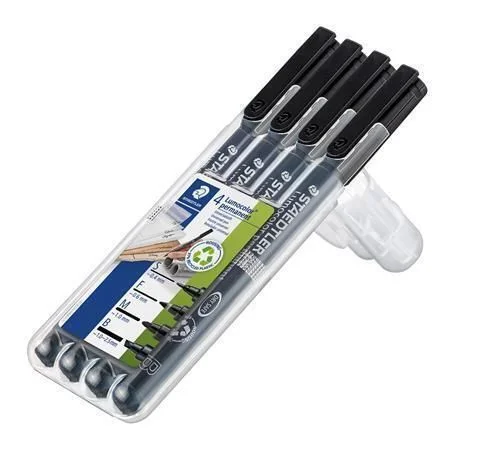 Permanentní popisovače Lumocolor® 31, 4 různé šířky čar, černá, STAEDTLER 31-9WP4GS Top Prodej