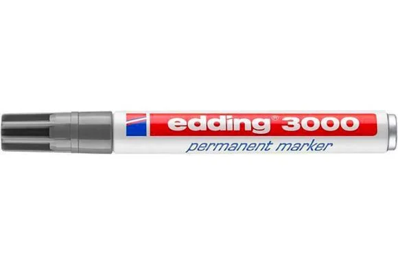 Výprodej Permanentní popisovač 3000, šedá, 1,5-3 mm, kuželový hrot, EDDING 7580228000