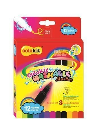 Sleva Fixy Colokit, vypratelné, 12 barev, FLEXOFFICE