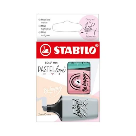 Zvýrazňovač - STABILO BOSS MINI Pastellove 2.0 - 3 ks balení Přímo Od Výrobce