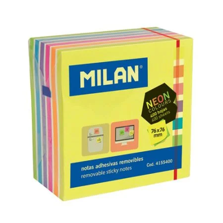 Nejprodávanější Blok lep MILAN NEON kostka 76 x 76 mm 400 l.