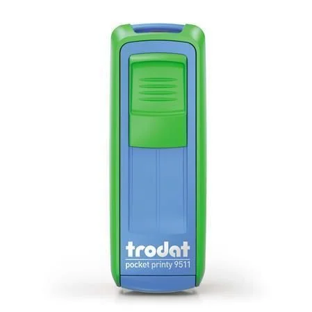 Razítko Pocket Printy 9511, zelená-modrá, černý polštářek, kapesní, TRODAT Značkový