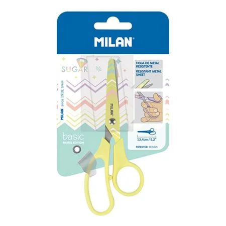 Nůžky MILAN Basic Pastel Edition žluté - blistr Sezónní Sleva