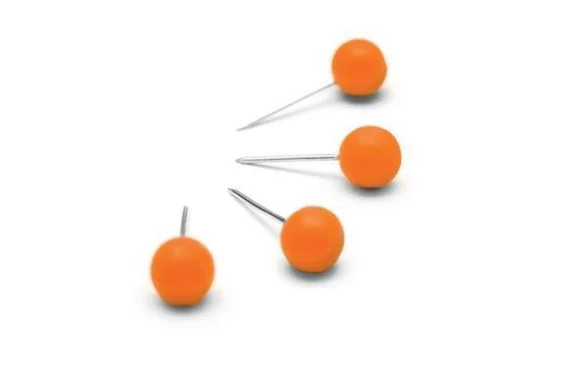 Špendlík, oranžová, 100 ks, NOBO ,balení 100 ks Poslední Šance