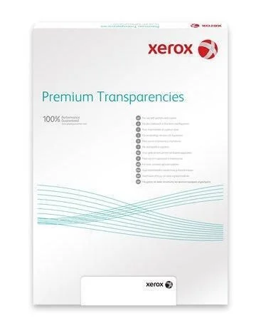Transparentní fólie, čirý PET podložený papírem po delší straně, oboustranně potisknutelný, XEROX ,balení 100 ks Objednat Nyní