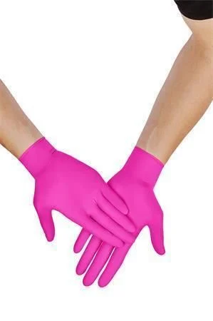 Ochranné rukavice, magenta, jednorázové, nitrilové, vel. XS, 100 ks, nepudrované ,balení 100 ks Víkendová Akce