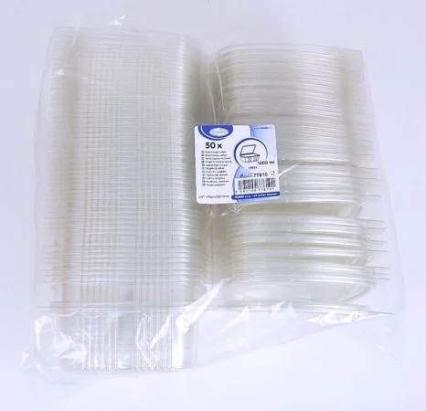 Kup Teď Miska 1000ml čirá hranatá s víčkem 50 ks/77610