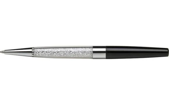Omezená Nabídka Kuličkové pero SWAROVSKI® Crystals, černá, bílé krystaly ve spodní části pera, ART CRYSTELLA® 1805XG