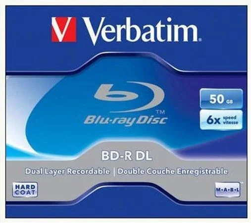 BD-R Blu-Ray, DL, 50GB, 6x, Verbatim, jewel box Objednat Nyní