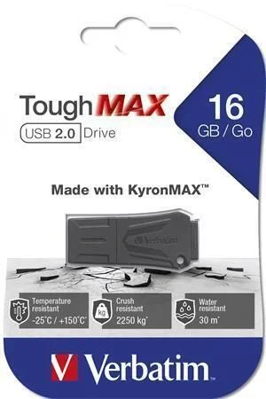Disk ToughMAX, černá, extra odolný, 16GB, USB 2.0, VERBATIM Nejlepší Volba