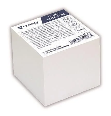 Papírové bločky v kostce, 85 x 85 x 70 mm, 490 listů, lepené, VICTORIA OFFICE ,balení 490 ks Nakupujte Hned