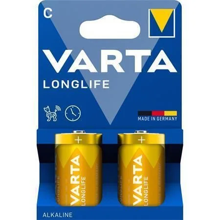 Originální Baterie Longlife, Typ C - LR14, 2 ks, bez plastu, VARTA 4114101422