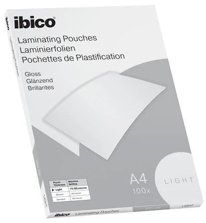 Sleva Laminovací fólie Light, 80 mikronů, A4, lesklá, 100 ks, IBICO 627308 ,balení 100 ks