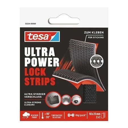 Upevňovací páska na suchý zip Ultra Power Lock, oboustranná, 25 x 50 mm, 2 ks, TESA 55234-00000-00 ,balení 2 ks Pouze Dnes
