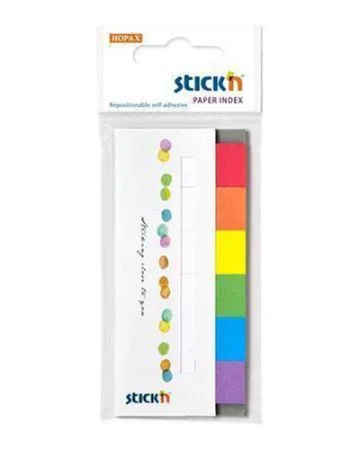 Samolepicí záložky, duhové barvy, 45 x 15 mm, 6x 30 listů, papír, STICK N 21598 ,balení 210 ks Cenový Hit
