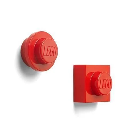 Magnet, červená, 2 různé tvary, LEGO 40101730 Autentický