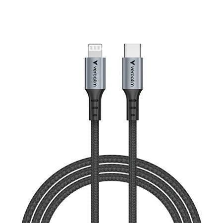 Bezpečná Platba USB kabel, černá, USB-C / Lightning (Apple), 1,2 m, 60W, VERBATIM 31844