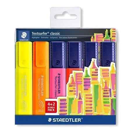 Zvýrazňovač Textsurfer classic 364, 4+2, 1-5 mm, STAEDTLER 364 SWP6P Kup Teď