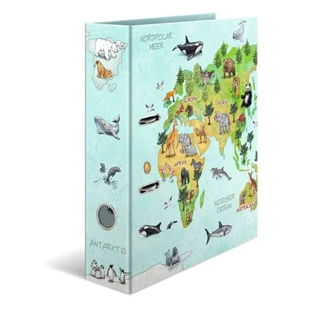 Zlevněný Pákový pořadač A4/7cm World map/Mapa světa